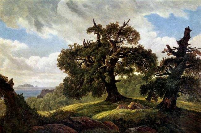 Carl Gustav Carus Oaks at the Sea Shore